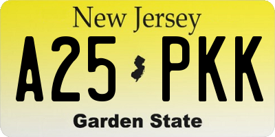 NJ license plate A25PKK