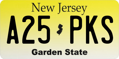NJ license plate A25PKS