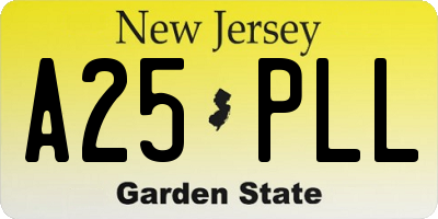 NJ license plate A25PLL