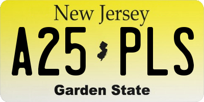 NJ license plate A25PLS