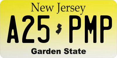 NJ license plate A25PMP
