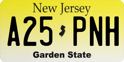 NJ license plate A25PNH