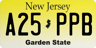 NJ license plate A25PPB