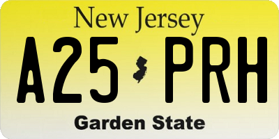 NJ license plate A25PRH