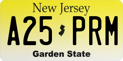NJ license plate A25PRM