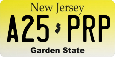 NJ license plate A25PRP