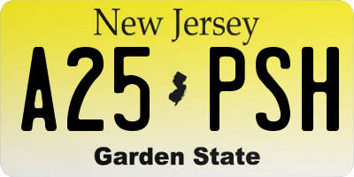NJ license plate A25PSH