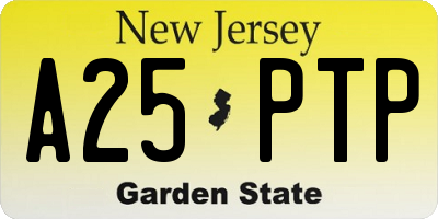 NJ license plate A25PTP