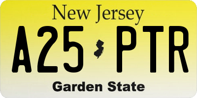 NJ license plate A25PTR