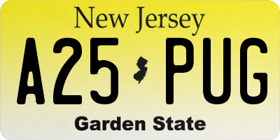 NJ license plate A25PUG