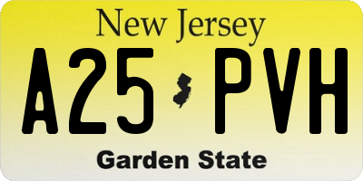 NJ license plate A25PVH