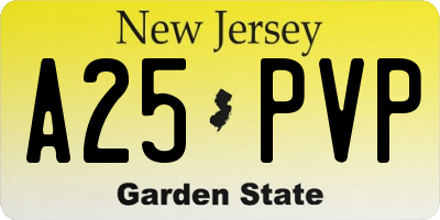 NJ license plate A25PVP
