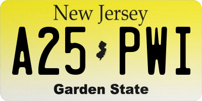 NJ license plate A25PWI