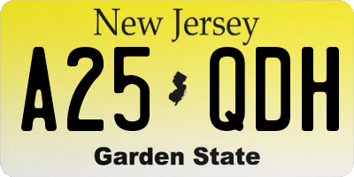 NJ license plate A25QDH