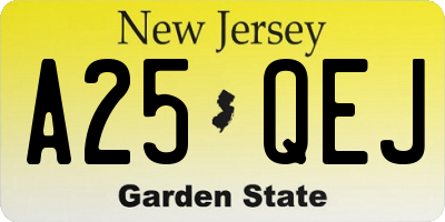 NJ license plate A25QEJ