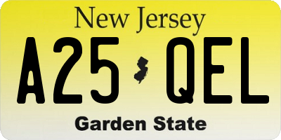 NJ license plate A25QEL
