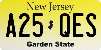 NJ license plate A25QES