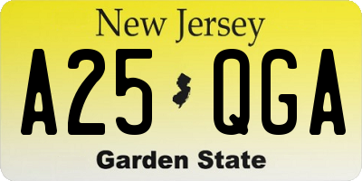 NJ license plate A25QGA
