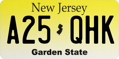 NJ license plate A25QHK