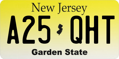 NJ license plate A25QHT