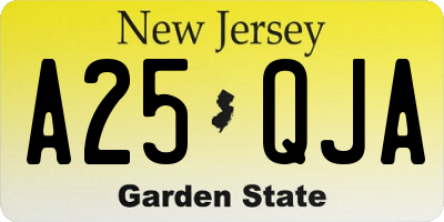 NJ license plate A25QJA