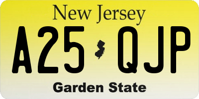 NJ license plate A25QJP
