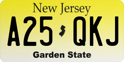 NJ license plate A25QKJ
