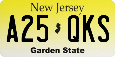 NJ license plate A25QKS