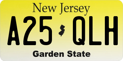 NJ license plate A25QLH