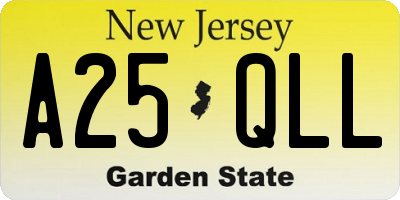 NJ license plate A25QLL