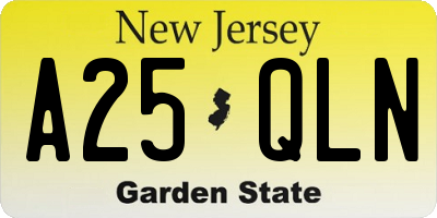 NJ license plate A25QLN