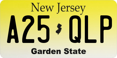 NJ license plate A25QLP