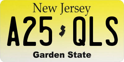 NJ license plate A25QLS