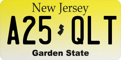 NJ license plate A25QLT