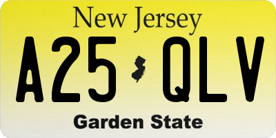 NJ license plate A25QLV
