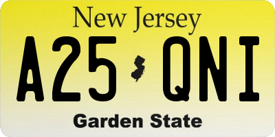 NJ license plate A25QNI
