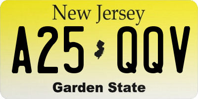 NJ license plate A25QQV