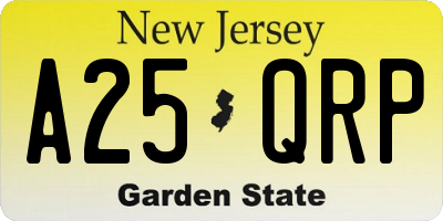 NJ license plate A25QRP