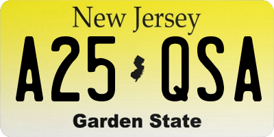 NJ license plate A25QSA