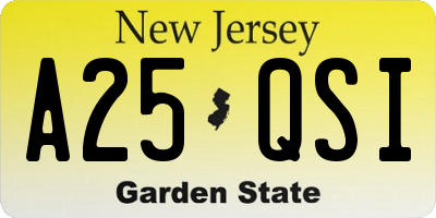 NJ license plate A25QSI