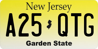 NJ license plate A25QTG