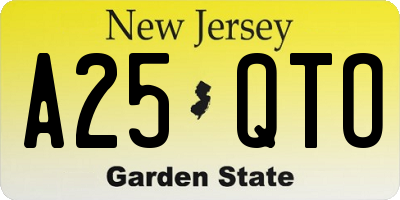 NJ license plate A25QTO