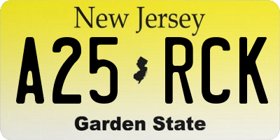 NJ license plate A25RCK