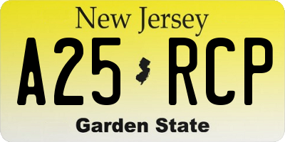 NJ license plate A25RCP