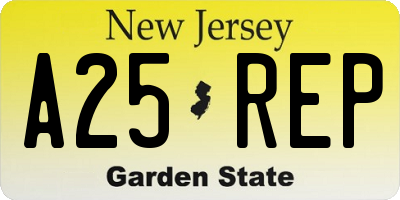 NJ license plate A25REP