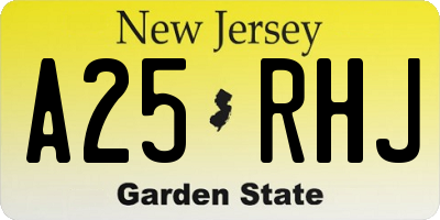 NJ license plate A25RHJ
