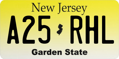 NJ license plate A25RHL