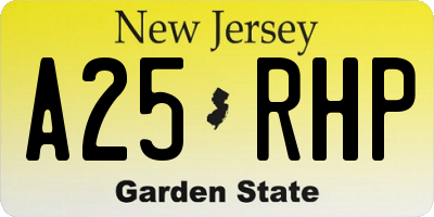 NJ license plate A25RHP