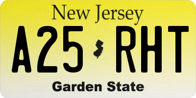 NJ license plate A25RHT