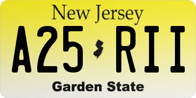 NJ license plate A25RII